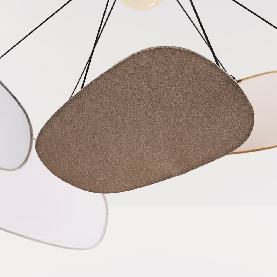 Lampe suspendue design Zandor - avec abat-jour en lin aéré dans des tons doux