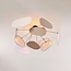 Lampe suspendue Zandor - abat-jours en lin naturel blanc et gris clair