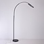 Lampadaire arqué Talto en noir mat à LED intégrée et interrupteur tactile