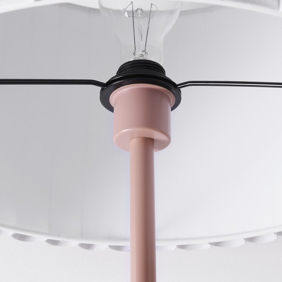 Lampadaire Ribella en brun moka à abat-jour plissé