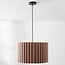 Suspension moderne Ripla - abat-jour rond en lin - brun moka
