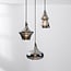 Suspension moderne Calypso à 3 lumières - noir et verre fumé