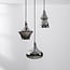 Suspension moderne Calypso à 3 lumières - noir et verre fumé