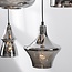 Suspension industrielle Calypso noire avec six abat-jours en verre fumé