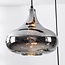 Suspension industrielle Calypso - noir, six abat-jour en verre fumé