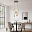 Suspension design Téo - doré, verre ambré et deux spots GU10