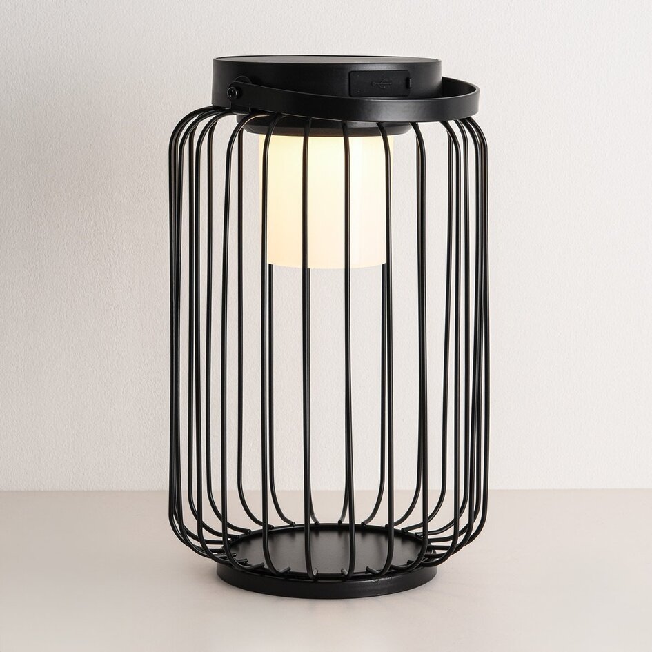 Lanterne solaire Luxon noire à LED intégrée