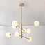 Plafonnier Oito à 8 lumières - beige et verre laiteux, orientable