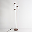 Lampadaire Jesse brun avec verre blanc laiteux, 3 lumières