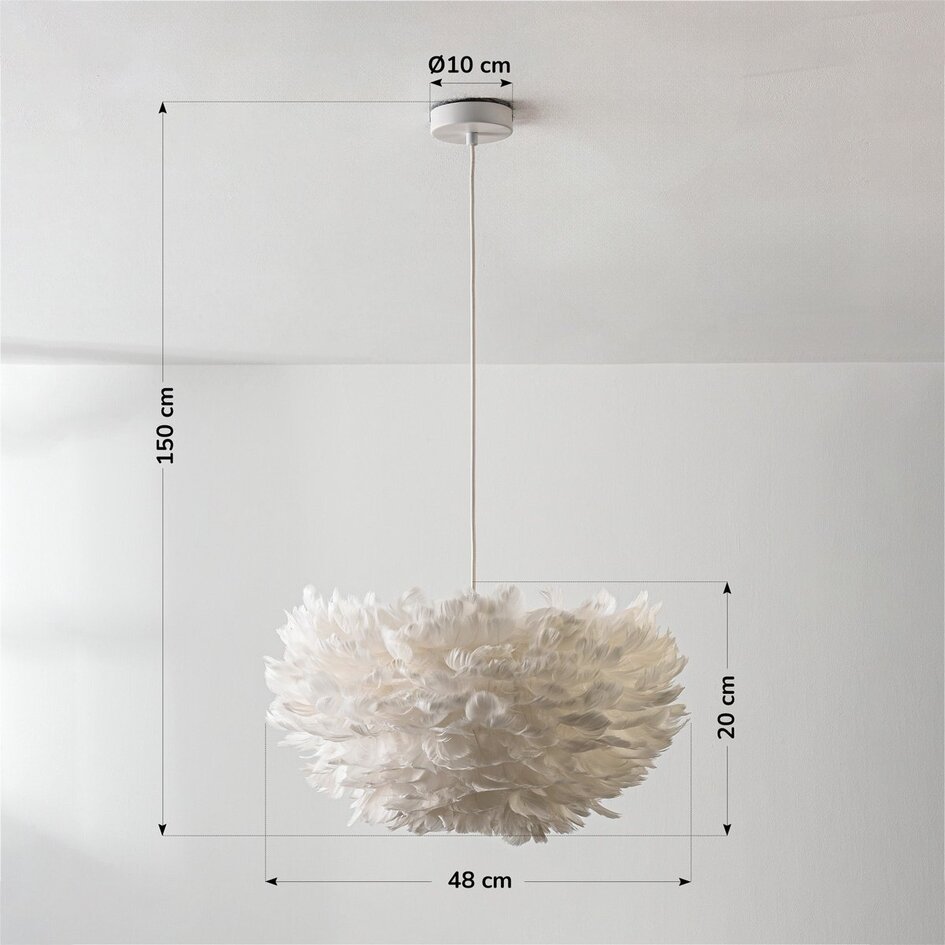 Suspension Floka - plumes blanches douces