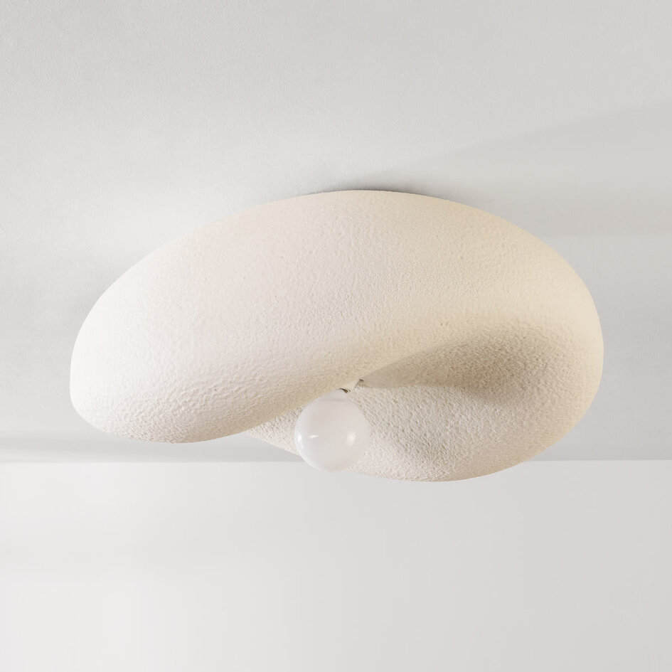 Plafonnier Wabi Sabi Kawa avec effet pierre blanche - 60 cm