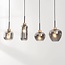Suspension Astra à 4 lumières - verre fumé et accents en corde