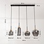 Suspension Astra à 4 lumières - verre fumé et accents en corde