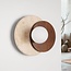 Applique moderne Yacif en travertin (pierre naturelle) et bois
