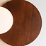 Applique moderne Yacif en travertin (pierre naturelle) et bois