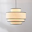 Lampe suspendue beige avec abat-jour en tissu - Zenza