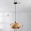 Suspension design Sorella avec abat-jour aspect bois clair