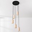 Suspension Velin avec cinq spots au look travertin chaleureux