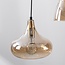 Suspension design rétro Calypso à quatre abat-jour en verre ambré