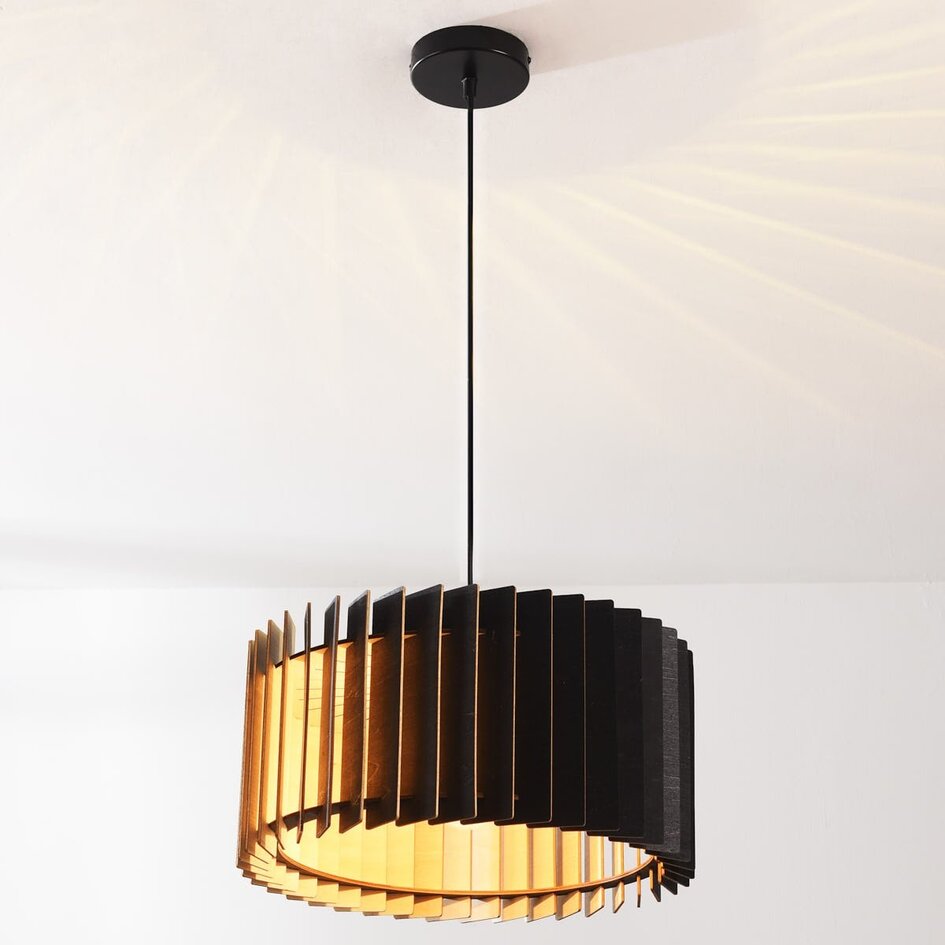 Suspension Vyra en bois noir à l'intérieur naturel