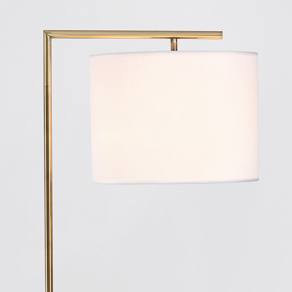 Lampadaire Viany - doré avec abat-jour en tissu