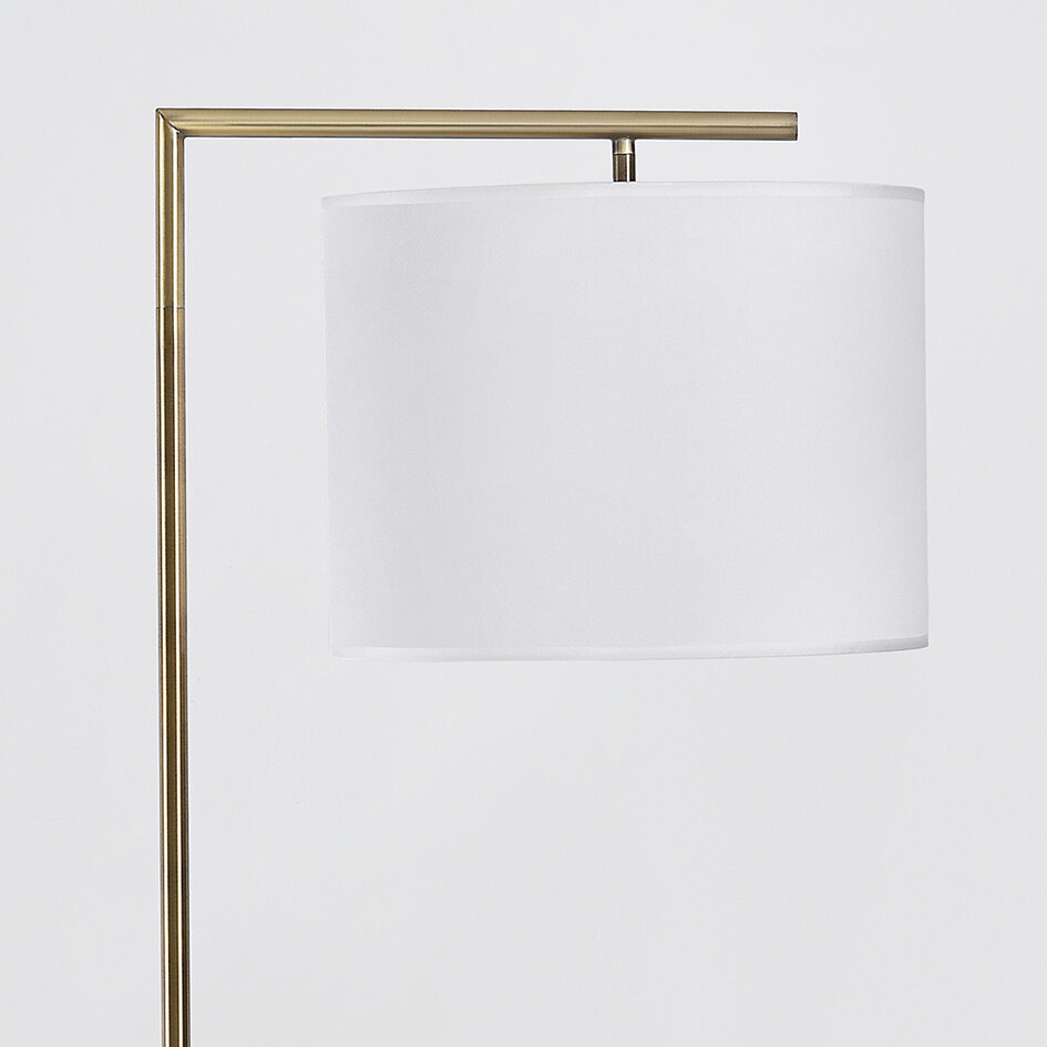 Lampadaire Viany - doré avec abat-jour en tissu