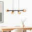 Suspension moderne 4 lumières verre ambré - Saba