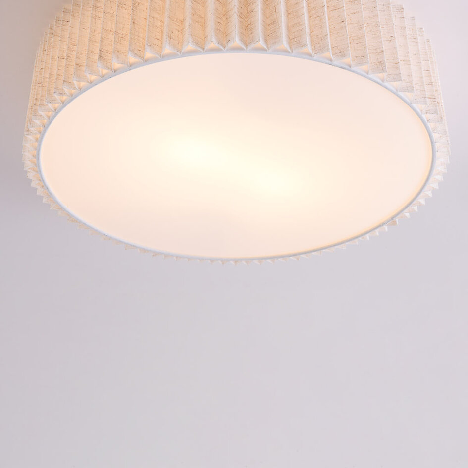 Plafonnier Vexel avec abat-jour plissé Ø40 cm - blanc cassé