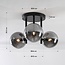Plafonnier 3 lumières Elora - noir et verre fumé