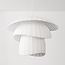 Suspension Ume - double abat-jour en soie - blanc