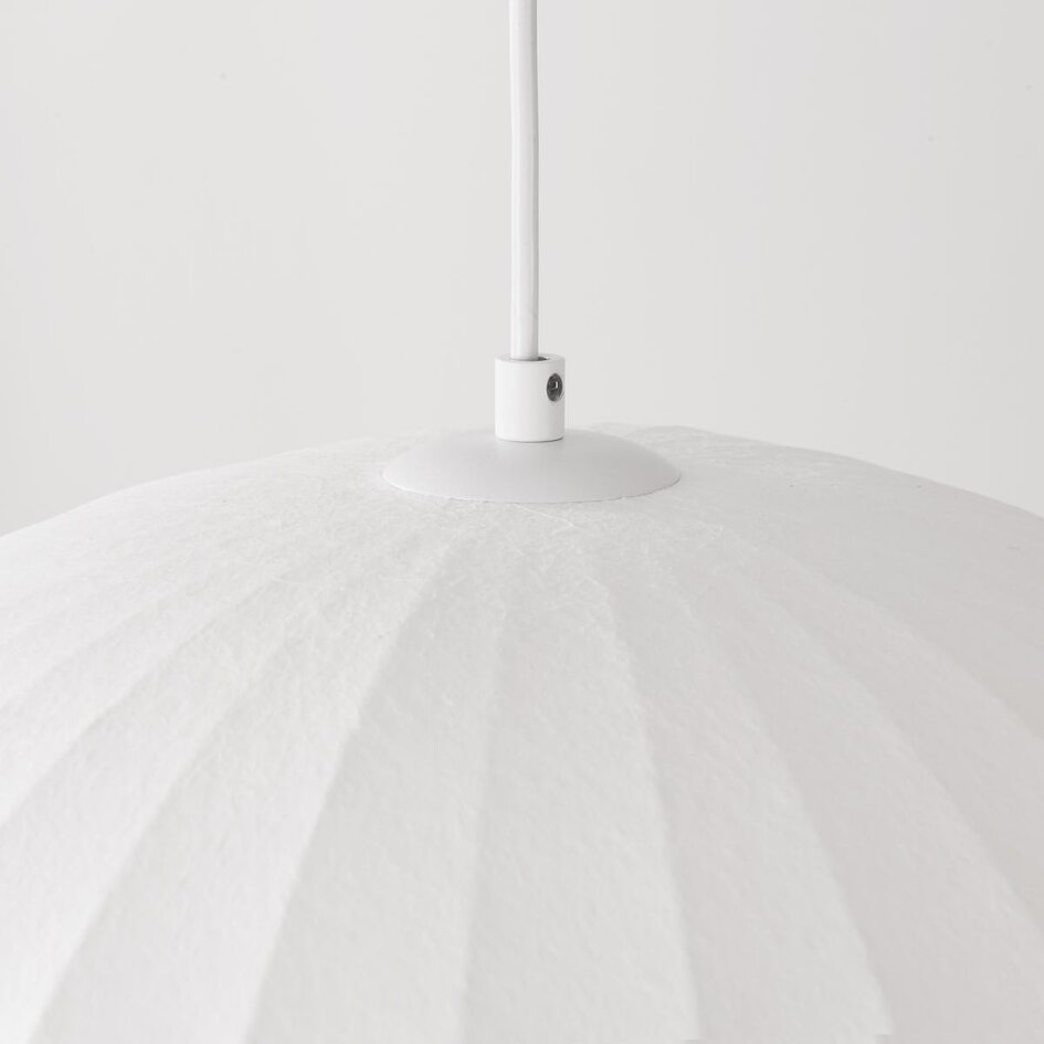 Suspension Ume - double abat-jour en soie - blanc