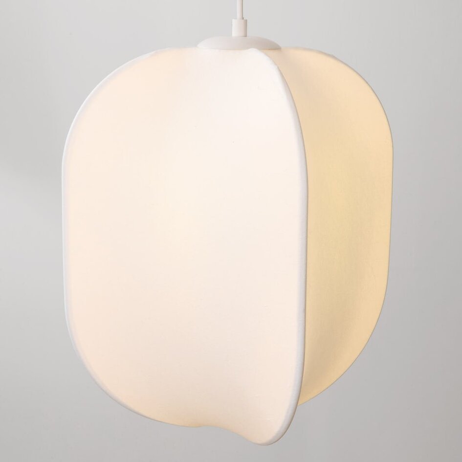 Suspension blanche Asago à 3 lumières - abat-jour en soie