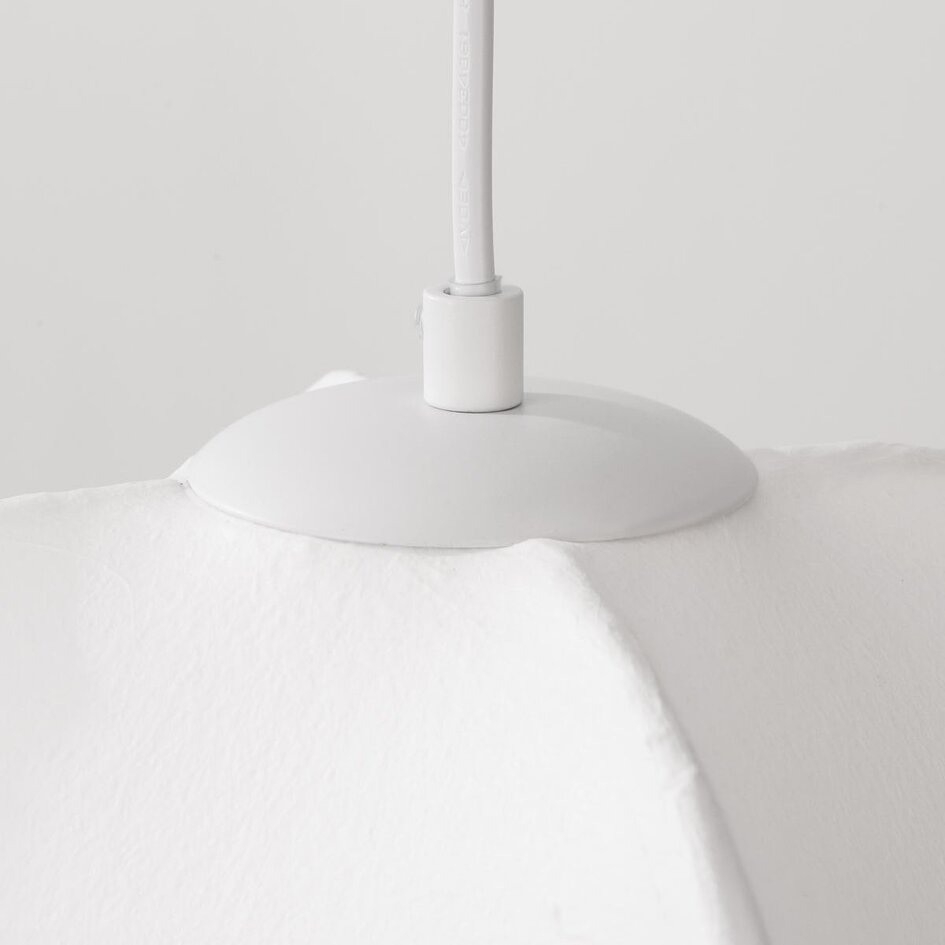 Suspension blanche Asago à 3 lumières - abat-jour en soie