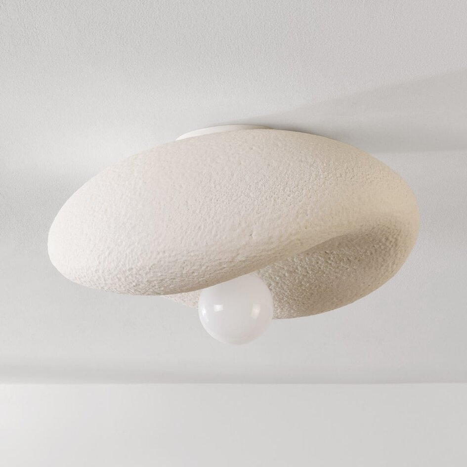 Plafonnier Wabi Sabi Kawa - effet pierre blanc - 41 cm