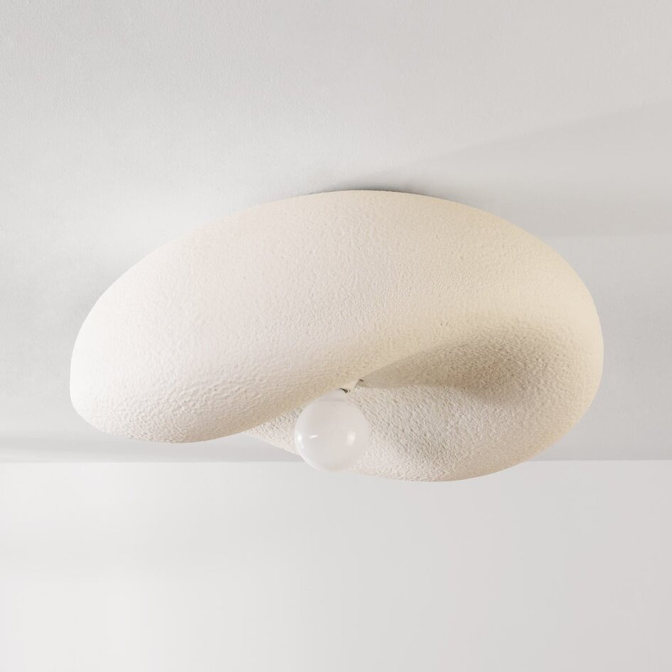 Plafonnier Wabi Sabi Kawa - effet pierre blanc - 60 cm