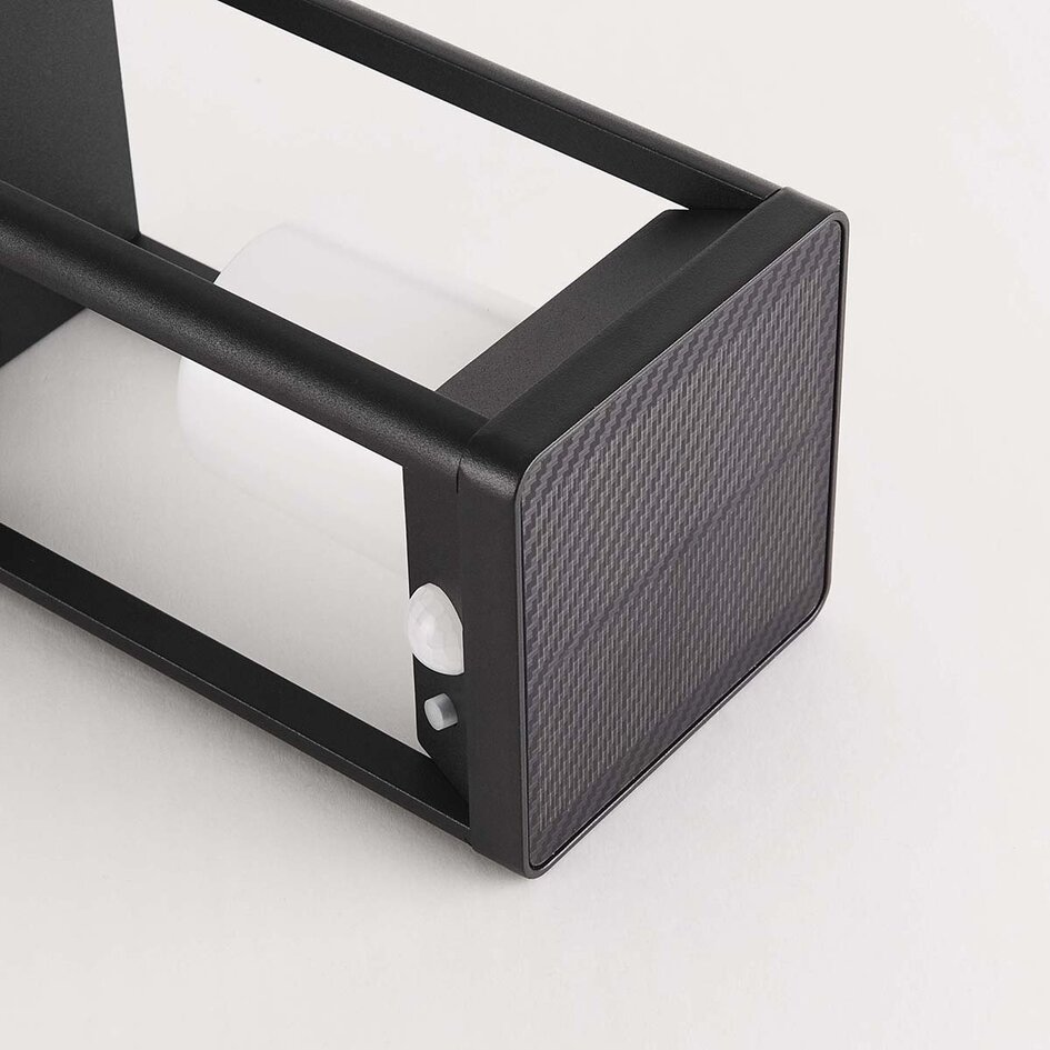 Lampadaire solaire moderne noir avec capteur - Sparky