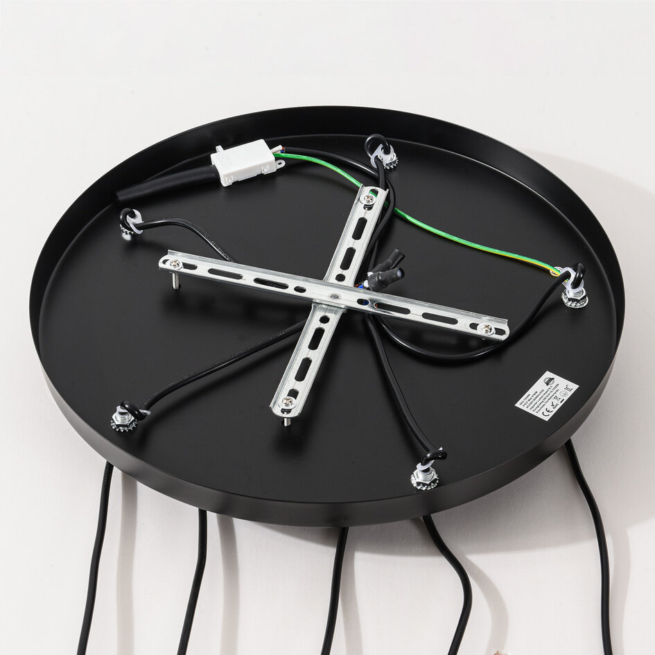 Suspension 5 lumières avec verre coloré - Liya