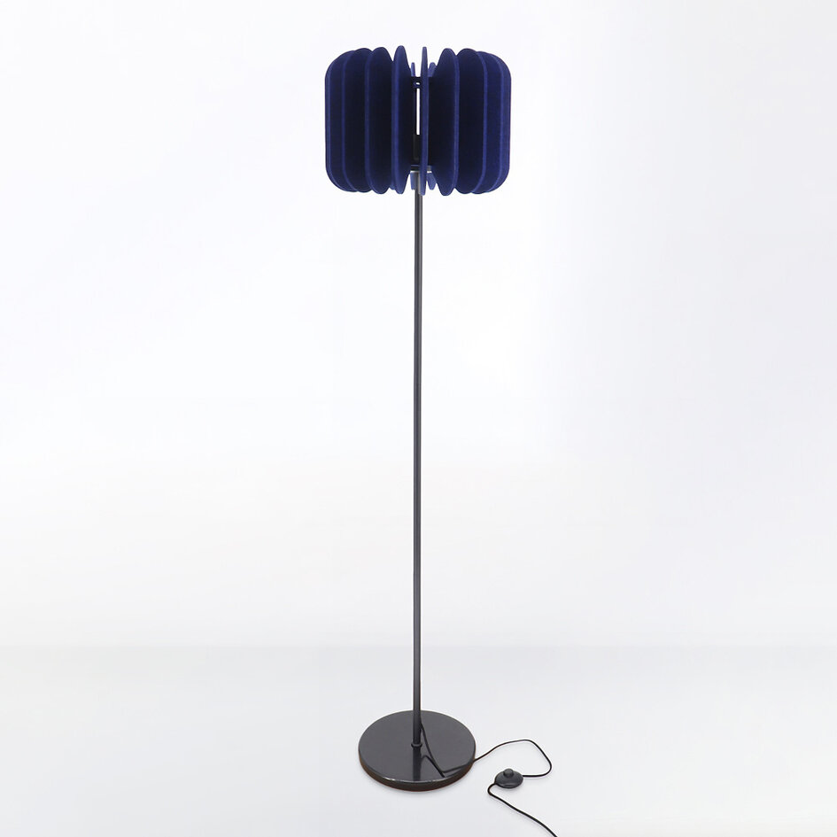 Lampadaire en feutre PET, bleu marine - Lenthe