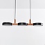 Suspension design Aristo avec LED intégrée - noir et bois