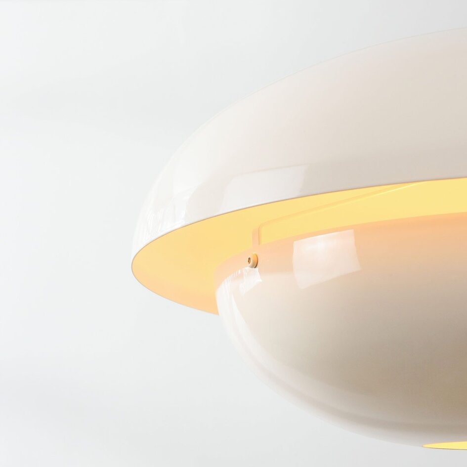 Suspension rétro moderne Orbia en beige clair brillant