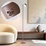 Lampadaire Zinc avec liseuse rechargeable, variateur tactile et LED intégrée - taupe