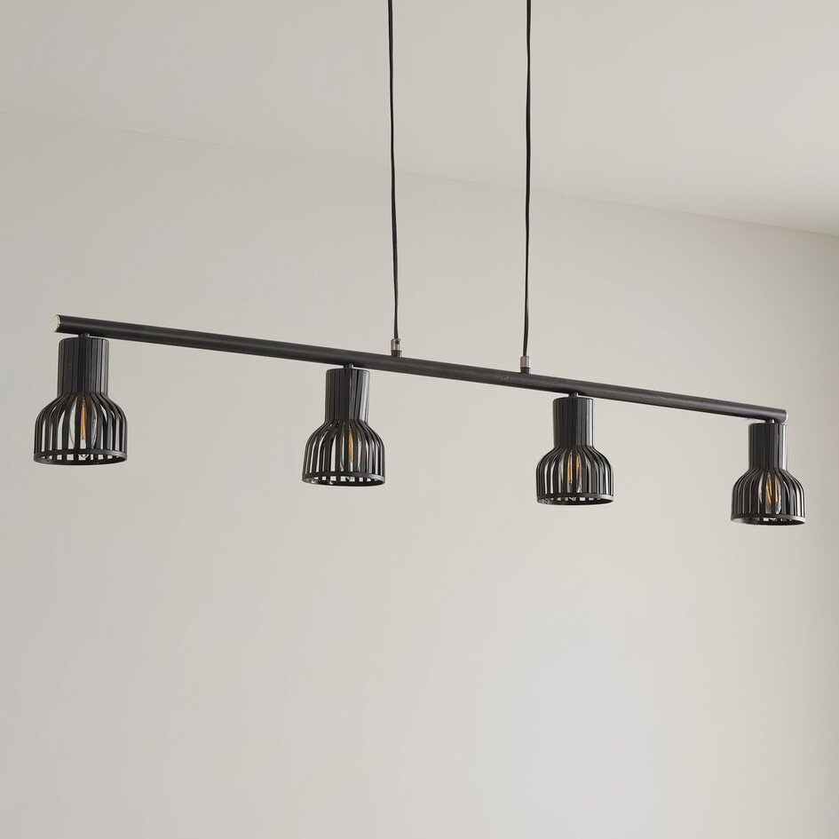Suspension industrielle Xavier en noir