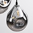 Suspension design Frank 3 lumières en verre fumé et effet miroir
