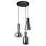 Suspension industrielle 3 lumières Deidre - verre fumé gris