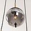 Suspension Phora à 6 lumières - verre fumé et ambré clair, accents dorés