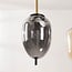 Suspension Phora à 6 lumières - verre fumé et ambré clair, accents dorés