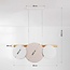 Suspension Zenna à 3 lumières - lin naturel, bois et accents blancs
