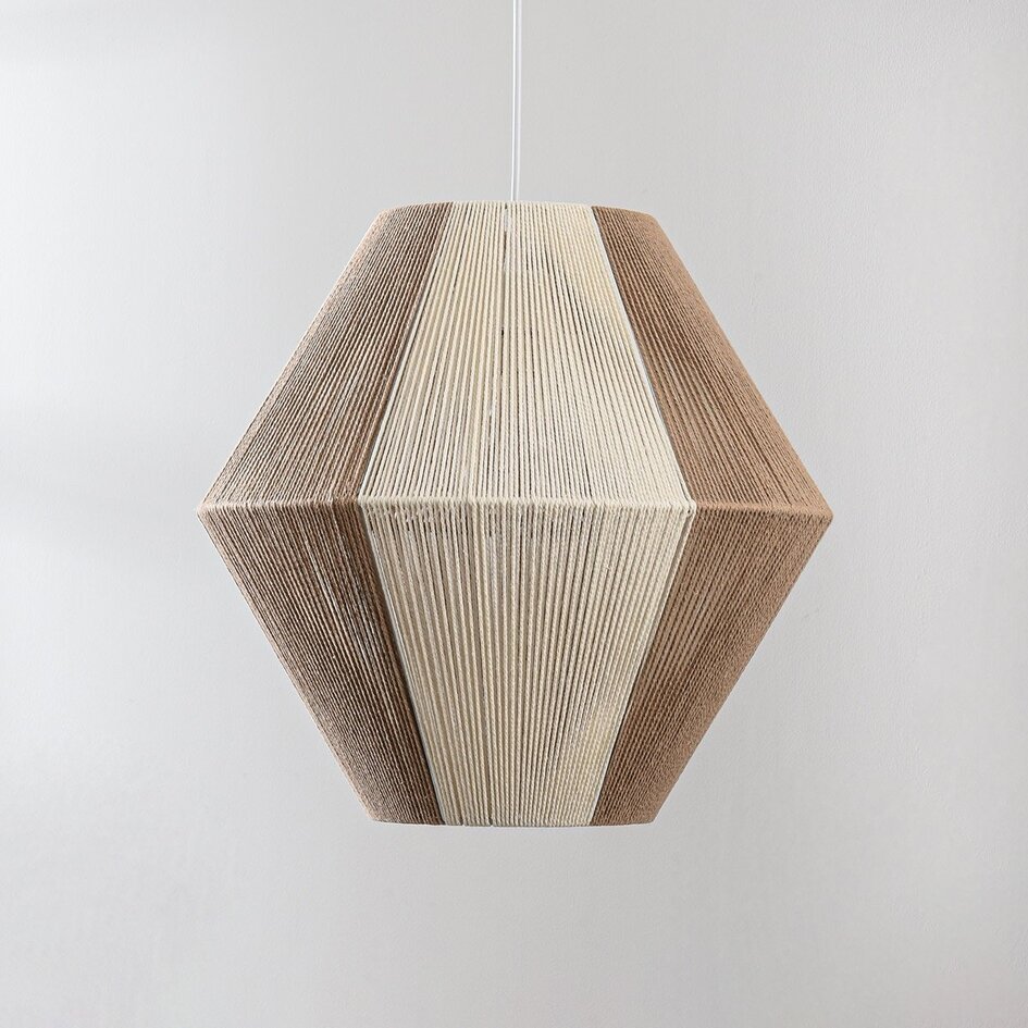 Suspension naturelle Tarima en coton tressé couleur crème et café