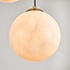 Suspension Tessra à 3 lumières - cascade de verre aspect marbre et laiton doré