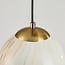 Suspension Tessra à 3 lumières - cascade de verre aspect marbre et laiton doré